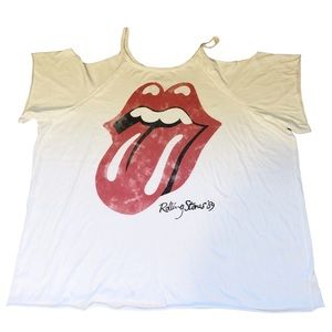 TORRID Rolling Stones Could Shoulder Tee - White